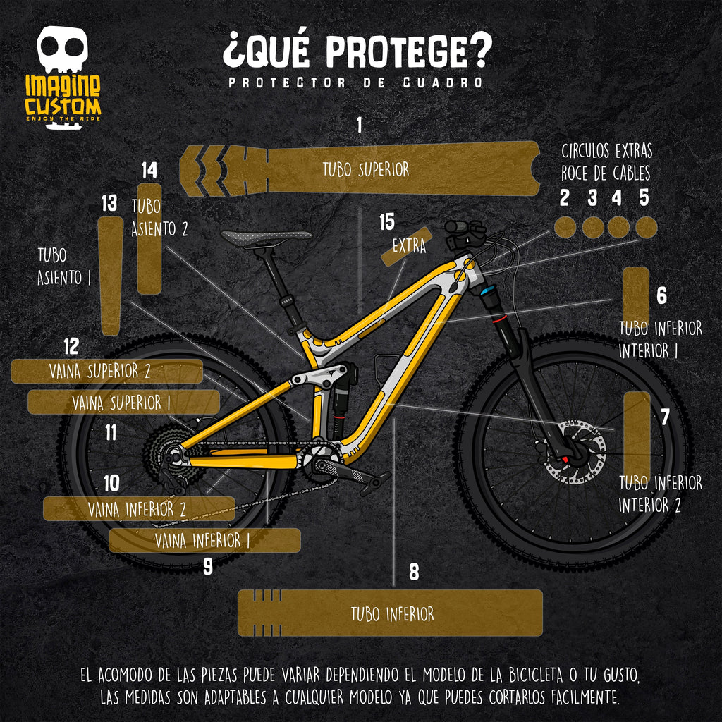 Protector Cuadro Bicicleta mtb, Protector Cuadro Bicicleta Set de 3,  Protector Cadena Bicicleta para Bici y E-Bike, Protector Transporte  Bicicleta